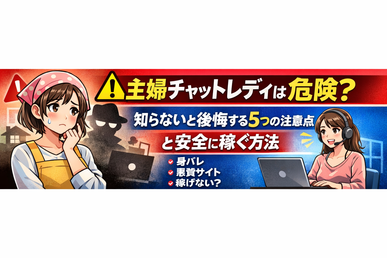 ⚠主婦チャットレディは危険?知らないと後悔する5つの注意点と安全に稼ぐ方法